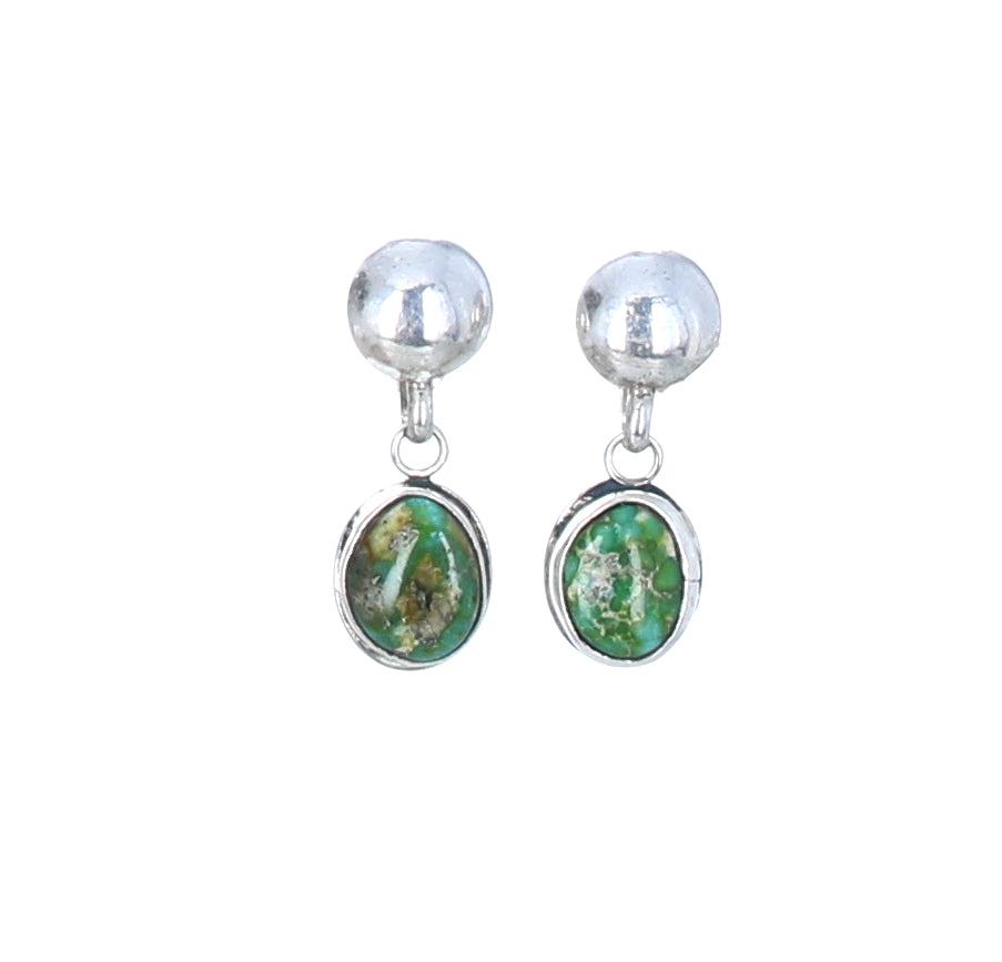 Sonoran Gold Turquoise Earrings Sterling Posts 1" -NewWorldGems