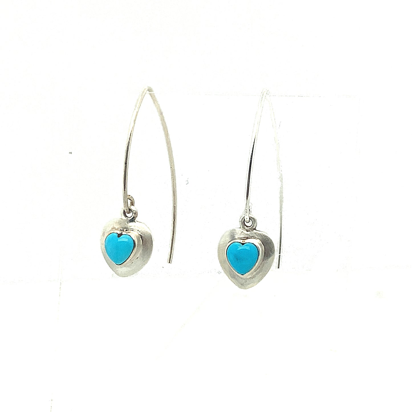 TURQUOISE SLEEPING BEAUTY Hearts Earrings Sky Blue -NewWorldGems