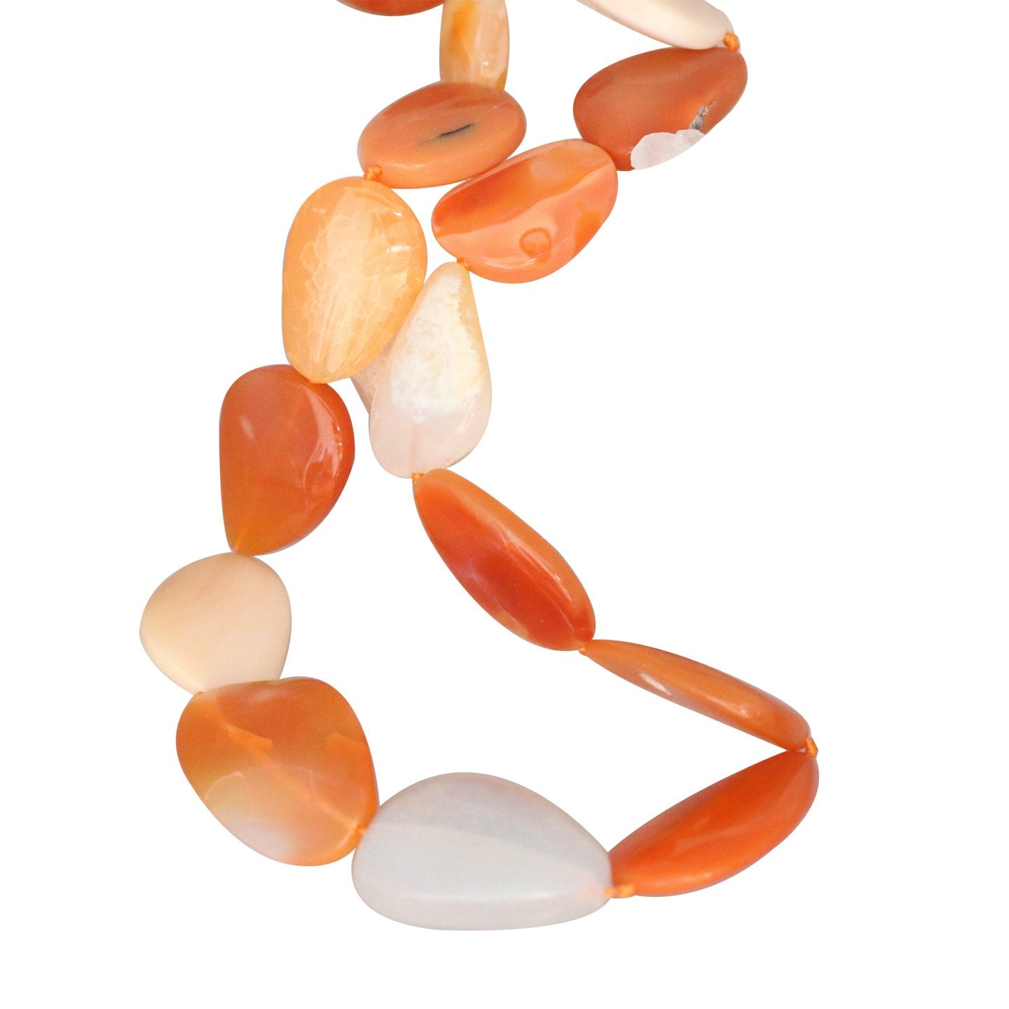 Mexican Opal Apricot Cream Potato Beads Large, -NewWorldGems