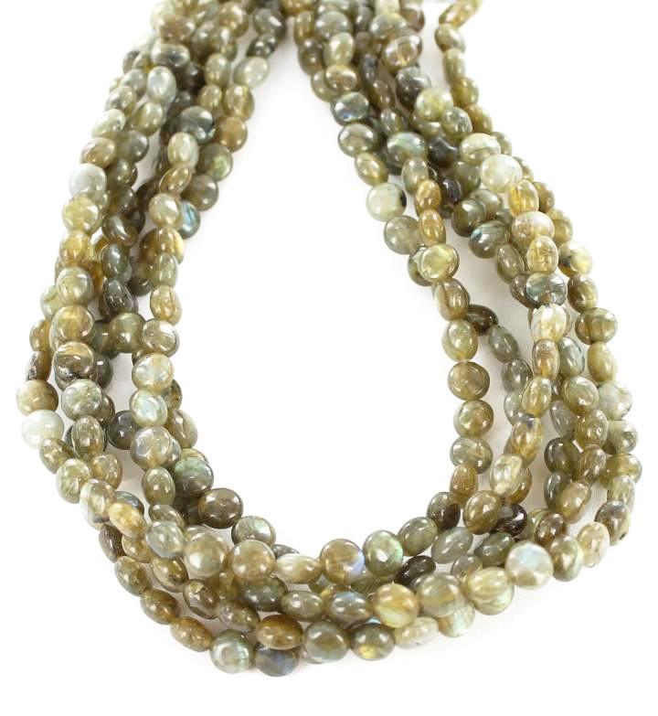 Labradorite Coin Beads 6Mm -NewWorldGems