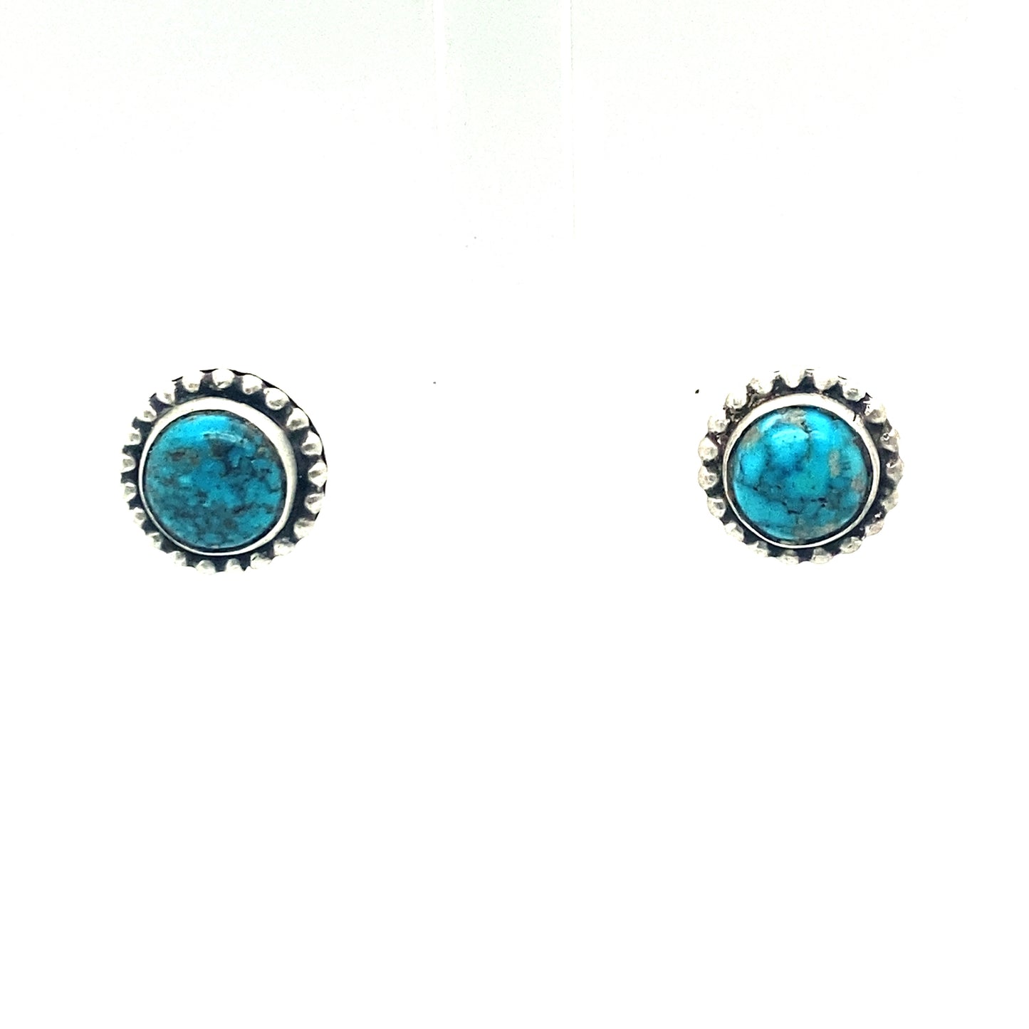 Sonoran Blue Jay Post Earrings 8mm Sterling -NewWorldGems