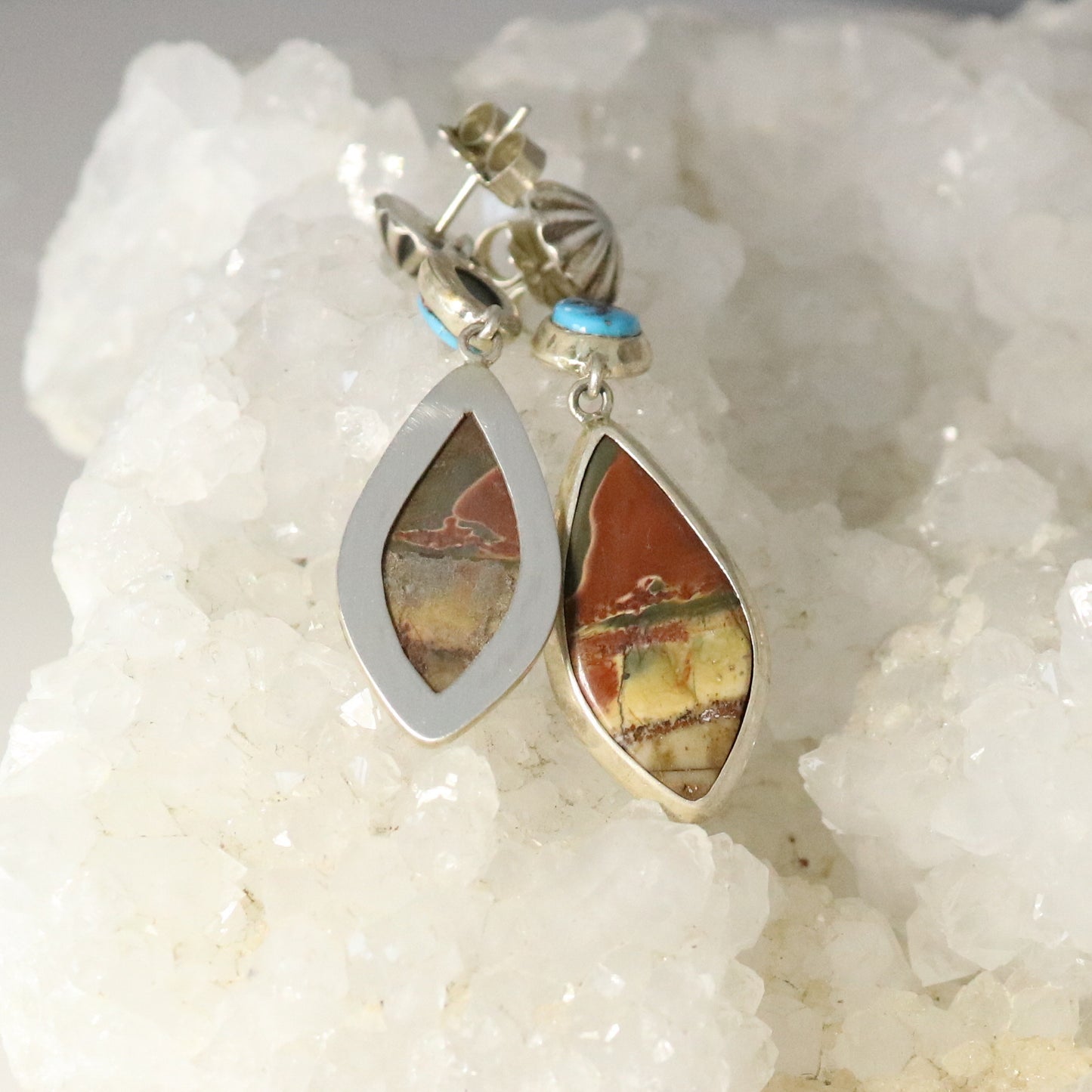 SLEEPING BEAUTY TURQUOISE and Sonora Sunrise Jasper Earrings -NewWorldGems