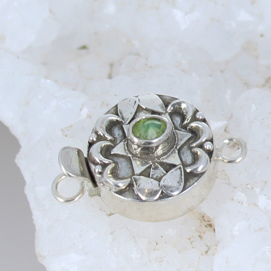 Green Peruvian OPAL CLASP Moon Design 6x4mm -NewWorldGems