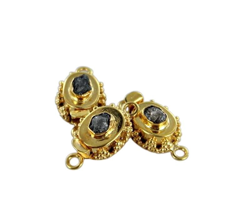 18K Gold Diamond Clasp Drusy Chocolate -NewWorldGems