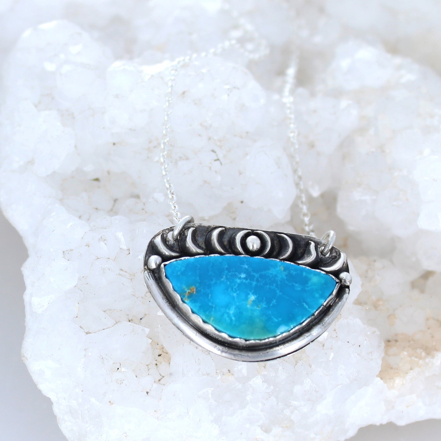 KINGMAN TURQUOISE Pendant Protective Eye Sterling Large -NewWorldGems