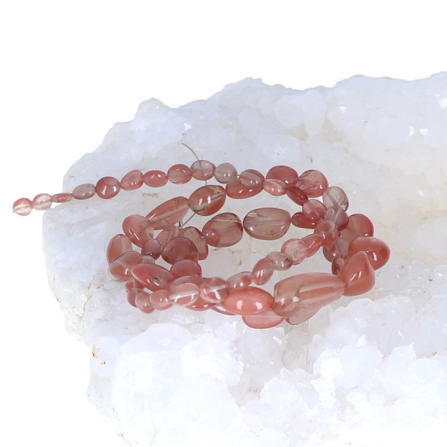Andesine Beads Oval Shape Light Rose Gold Color 5-16X7Mm 18" -NewWorldGems