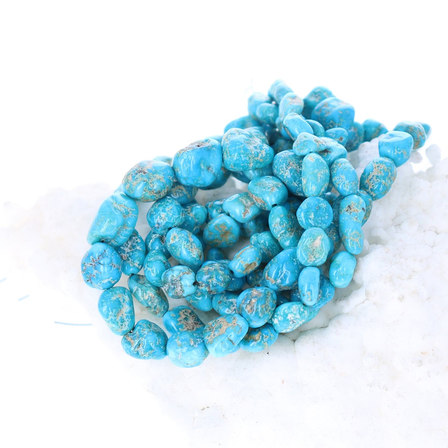 Blue Ridge Orvil Jack Turquoise Beads Potato Shape 5-12mm -NewWorldGems