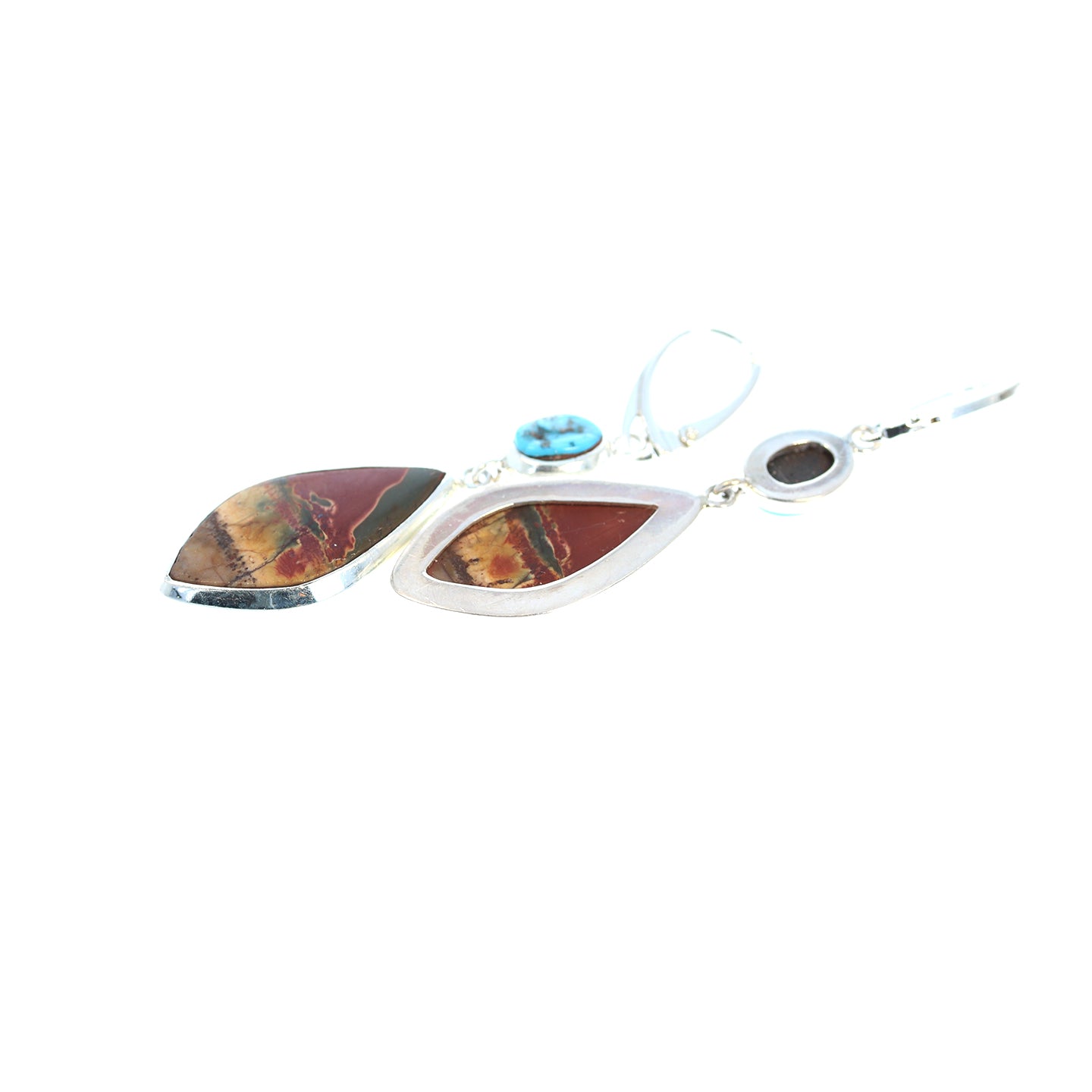 KINGMAN TURQUOISE and Sonora Sunrise Jasper Earrings -NewWorldGems