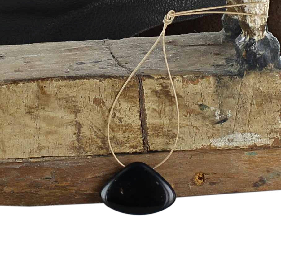 BLACK JADE PENDANT Fan Shape -NewWorldGems