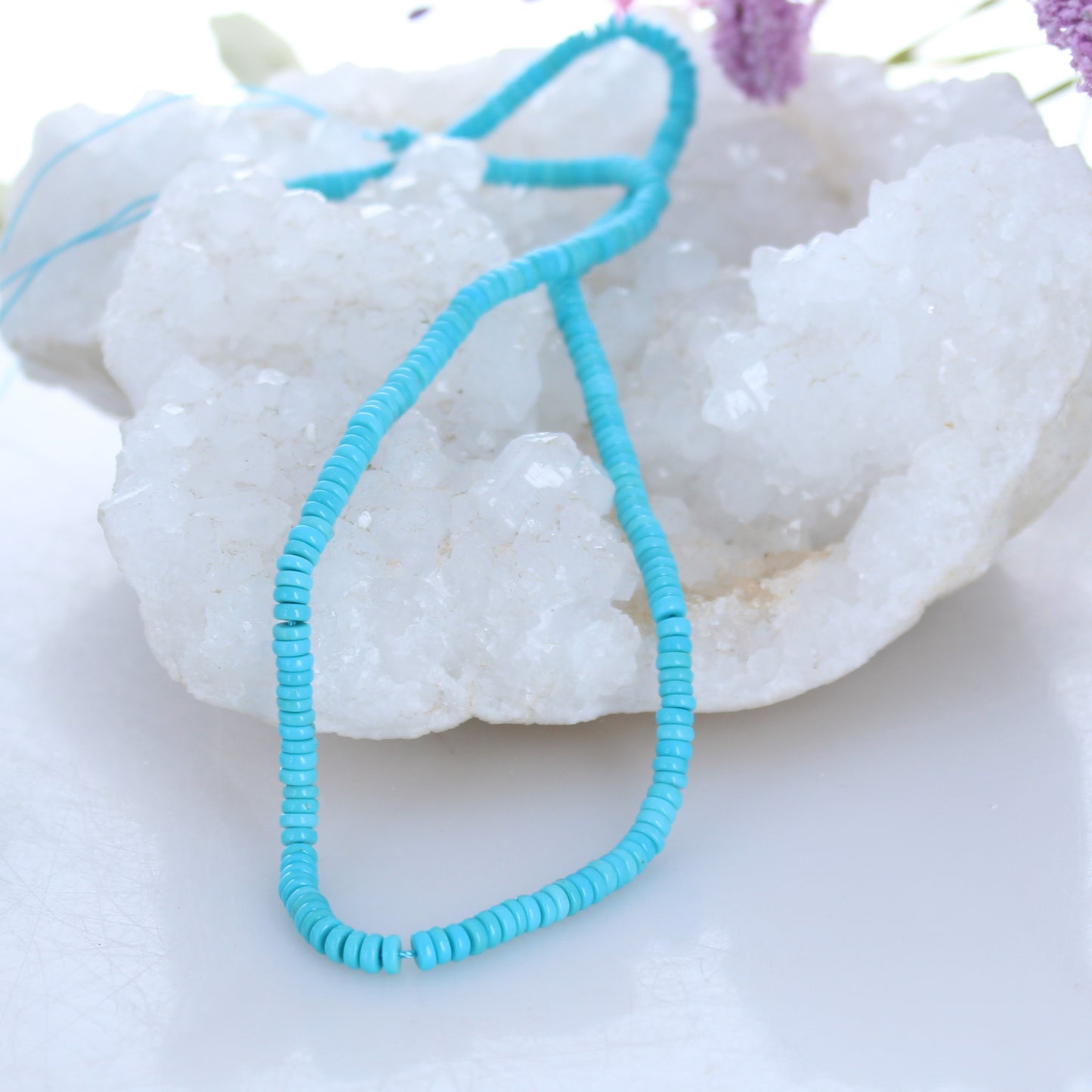 Genuine AAA SLEEPING BEAUTY Turquoise Heshi Beads 4mm -NewWorldGems