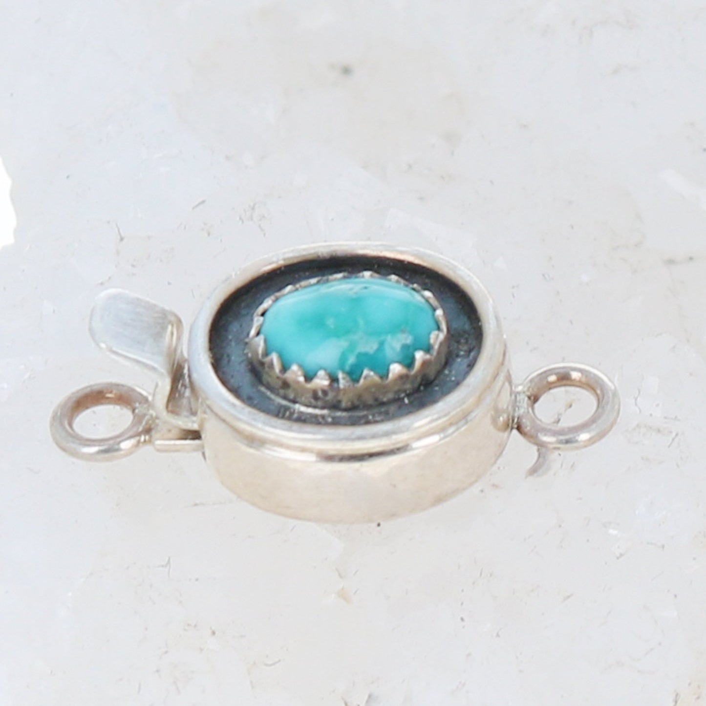 White Water Turquoise {Mexican} Clasp Southwest Serrated Bezel -NewWorldGems