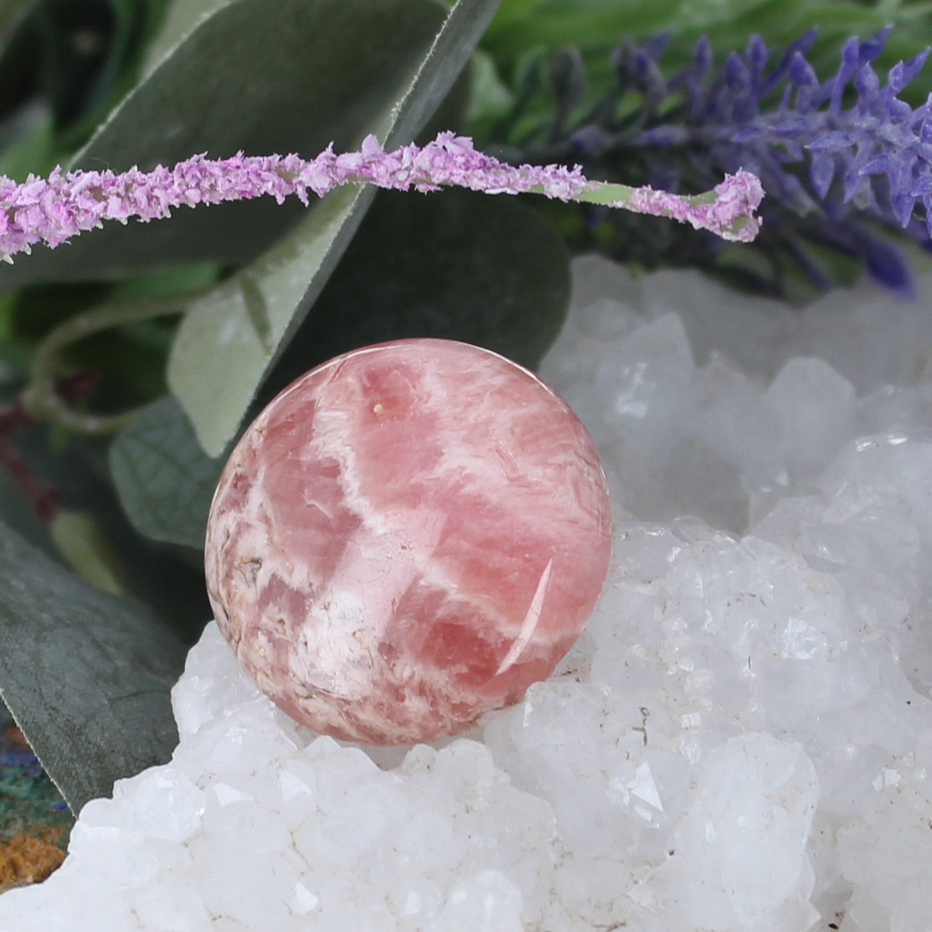 Rhodochrosite Cabochon Large Round Size 30mm -NewWorldGems