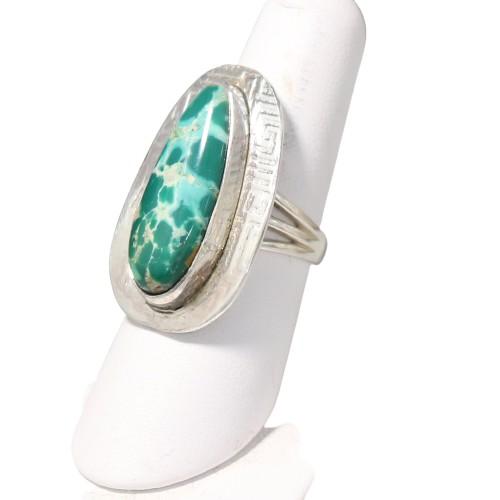 Royston Turquoise Ring Sterling Southwest Emerald Green -NewWorldGems