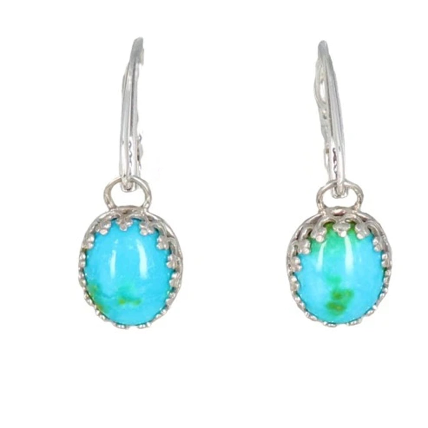 Sonoran Gold Turquoise Earrings Green Or Blue Sterling -NewWorldGems