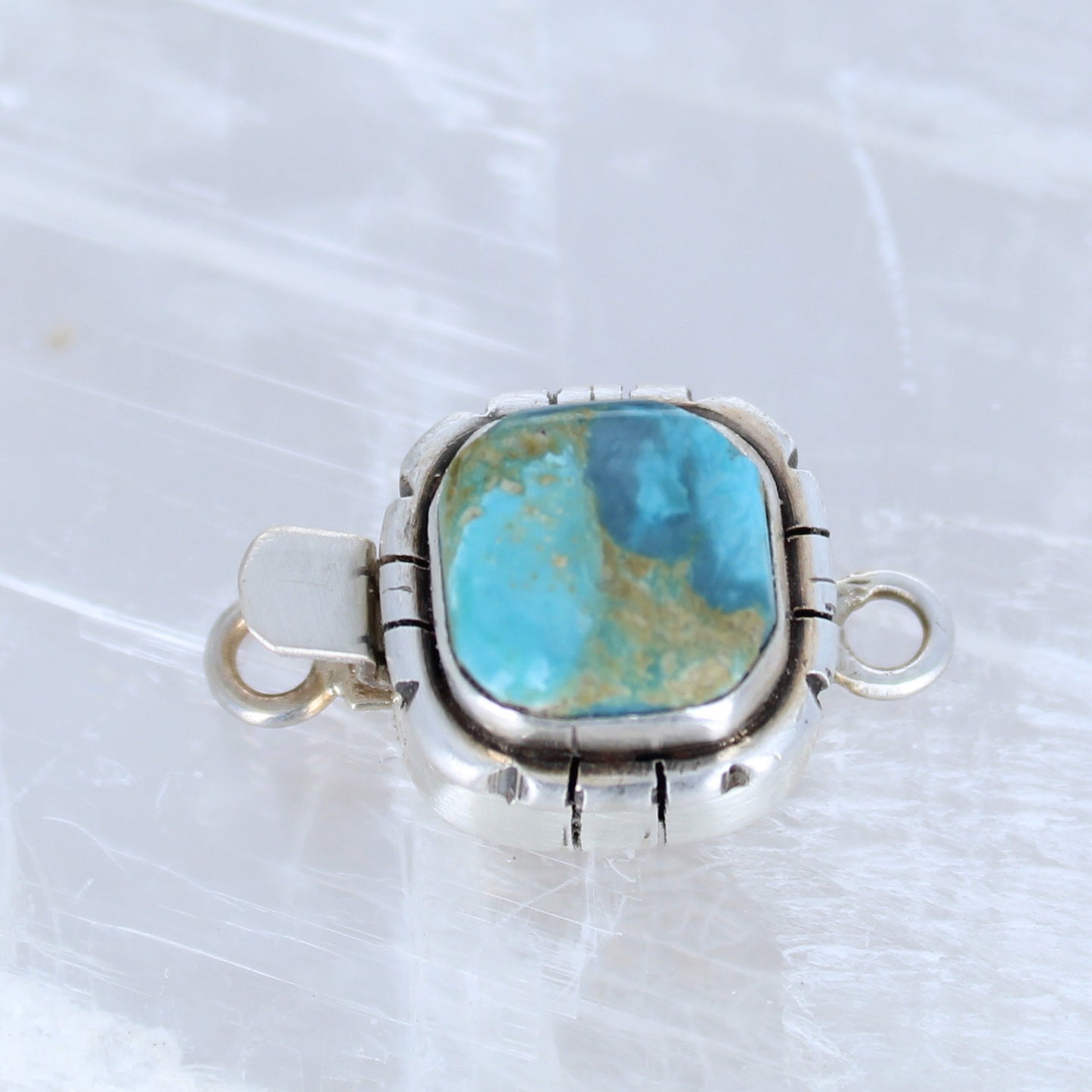 Blue Sonoran Mountain Turquoise Clasp Southwest Design 10mm -NewWorldGems
