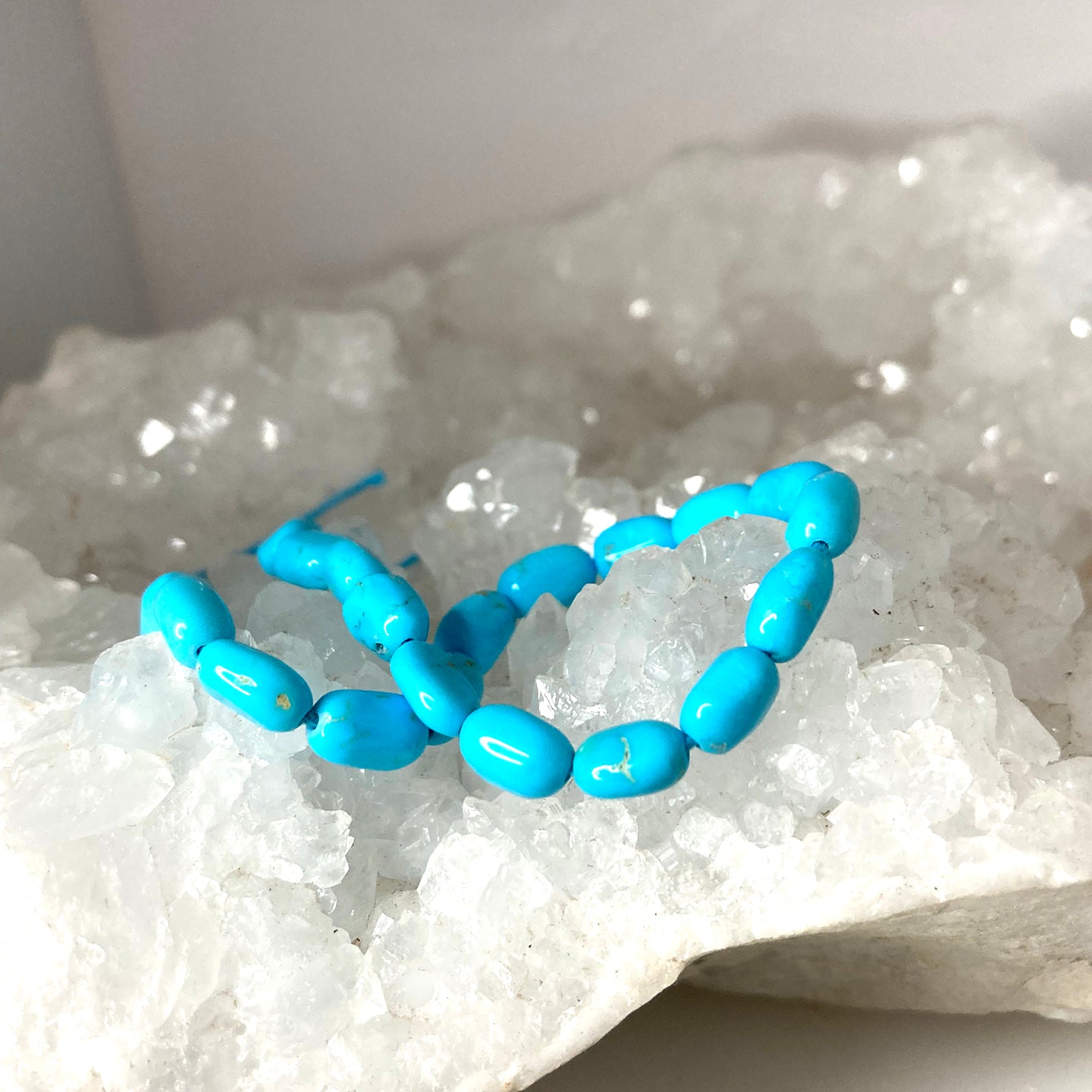 Sleeping Beauty Turquoise Beads Potato Shaped 6-8mm 7" -NewWorldGems