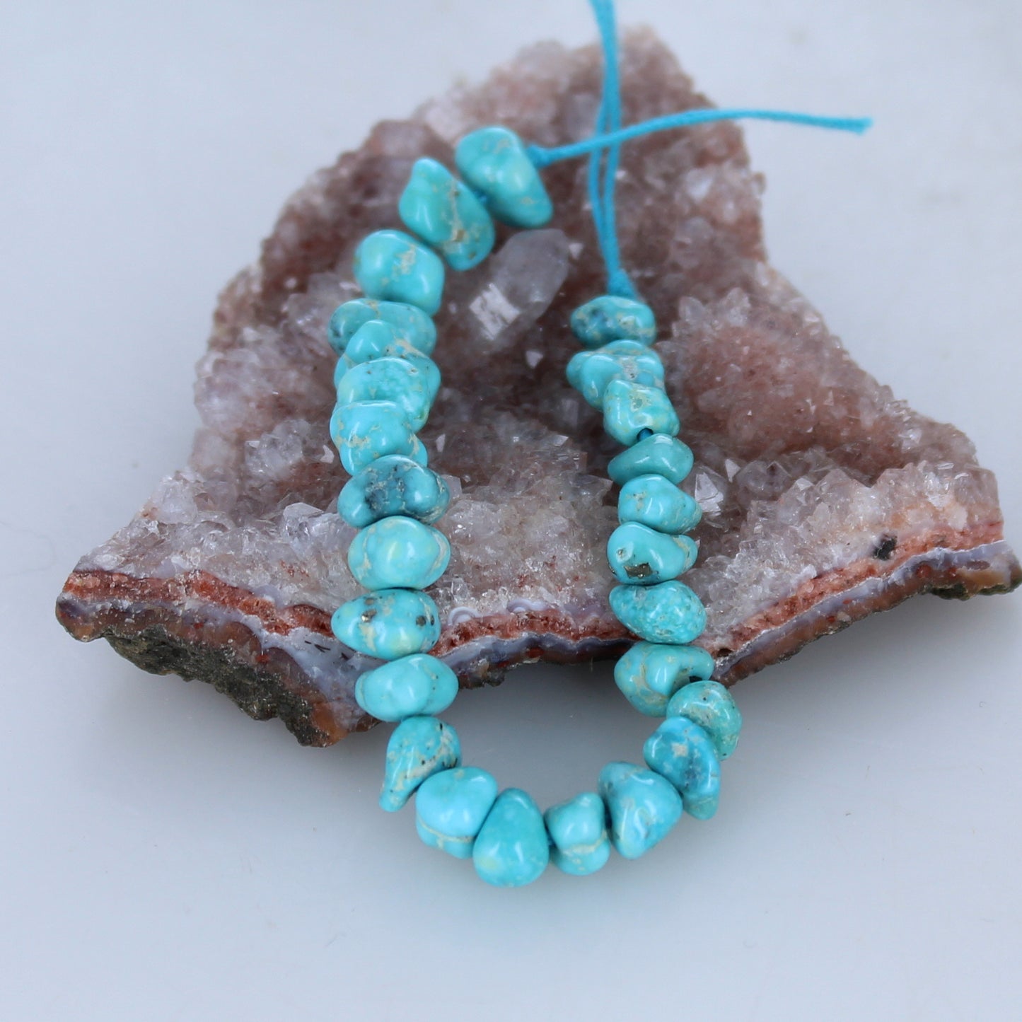 WHITE CREEK Turquoise Beads Nuggets 5-6mm 4" -NewWorldGems