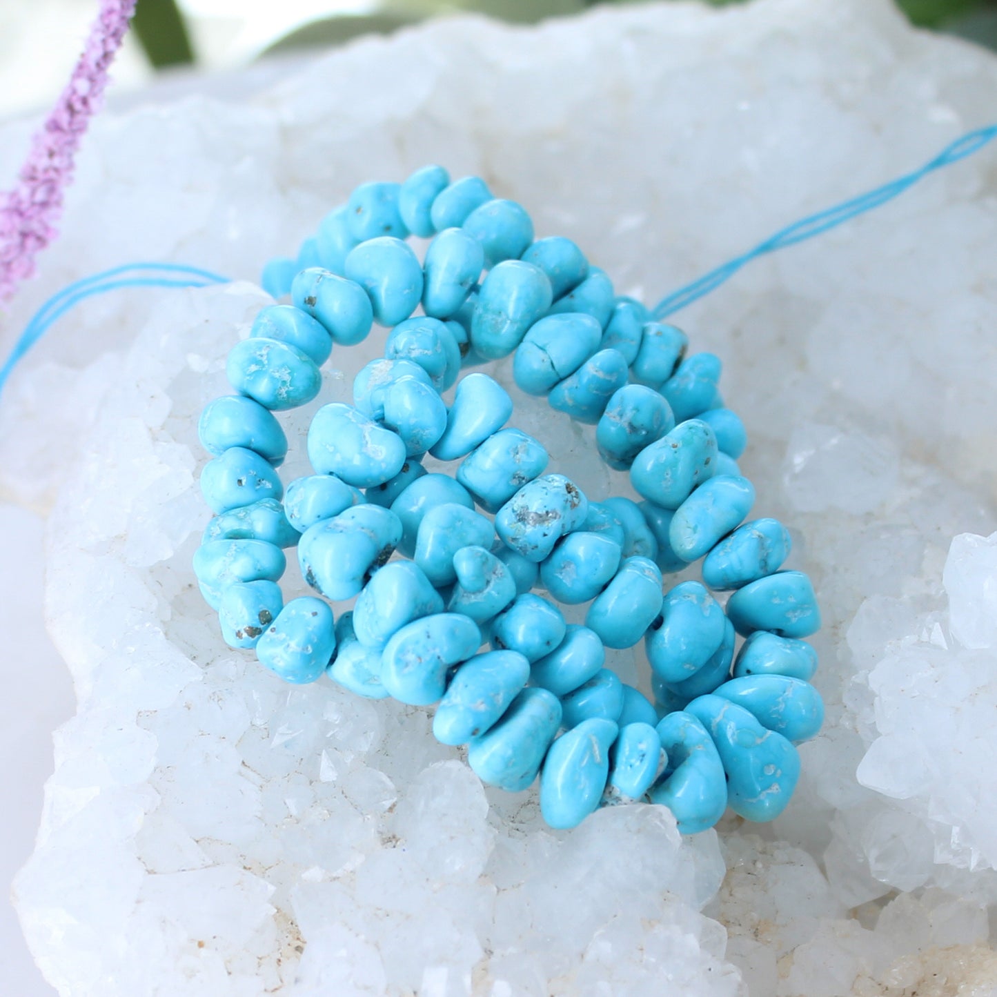 Sleeping Beauty Turquoise Beads 5-10mm Rounded Nuggets -NewWorldGems