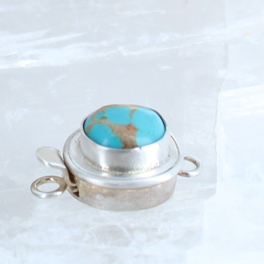 Vintage HACHITA TURQUOISE Clasp Sterling New Mexico Turquoise -NewWorldGems