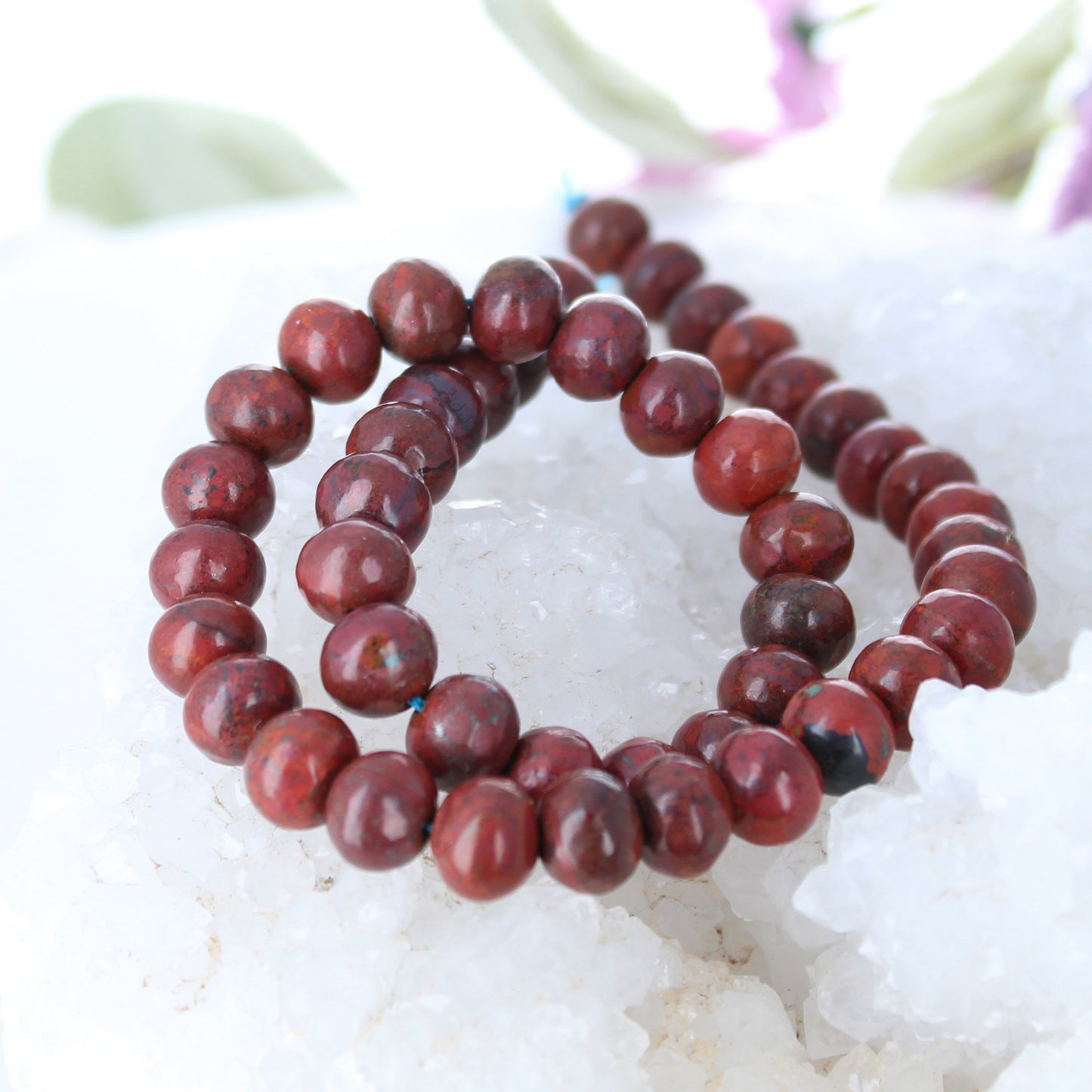 Sonoran Sunrise Cuprite Beads 10mm Rondelles Red Green 16" -NewWorldGems