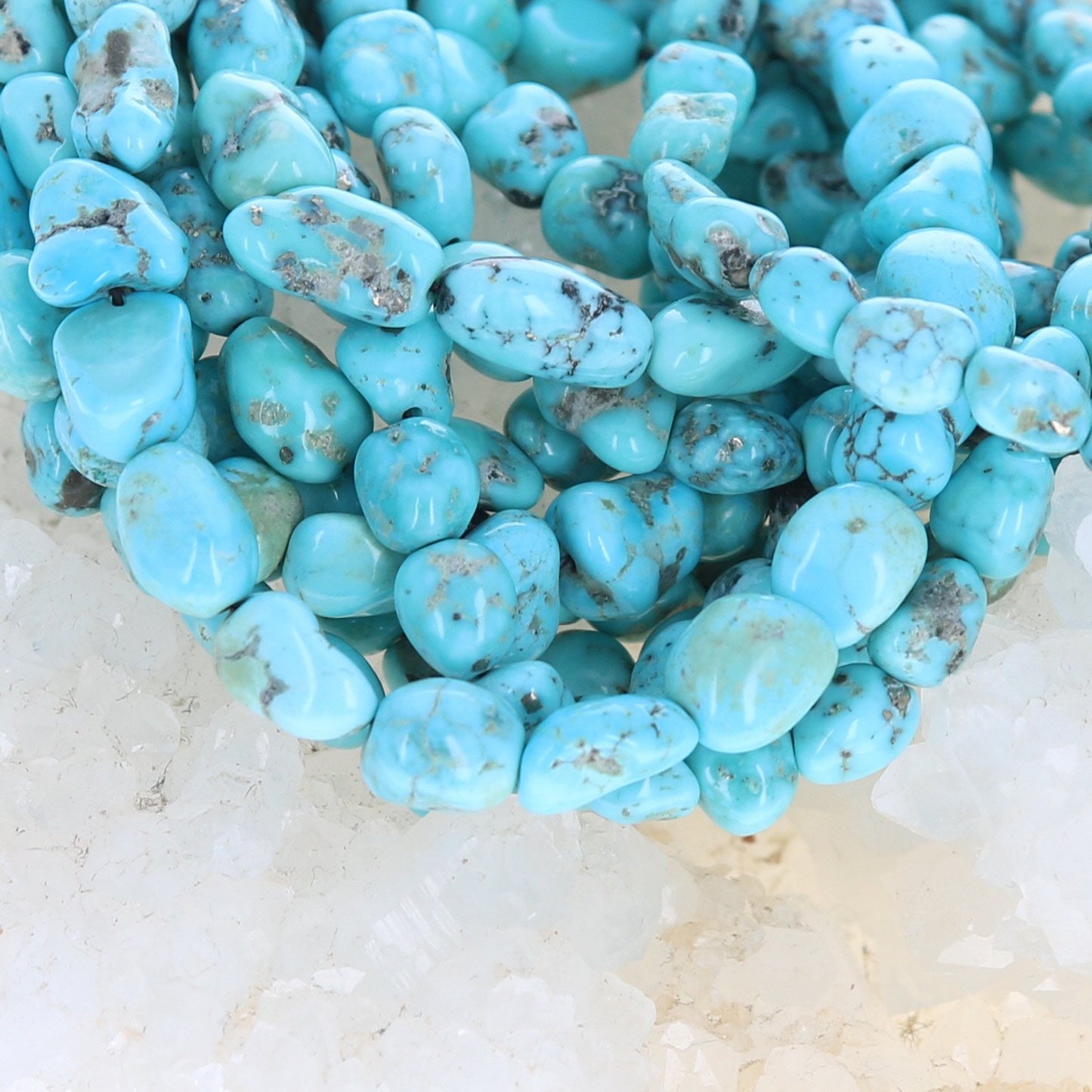 White Water {Mexican} Turquoise Nugget Beads 6-7.5Mm 16" -NewWorldGems