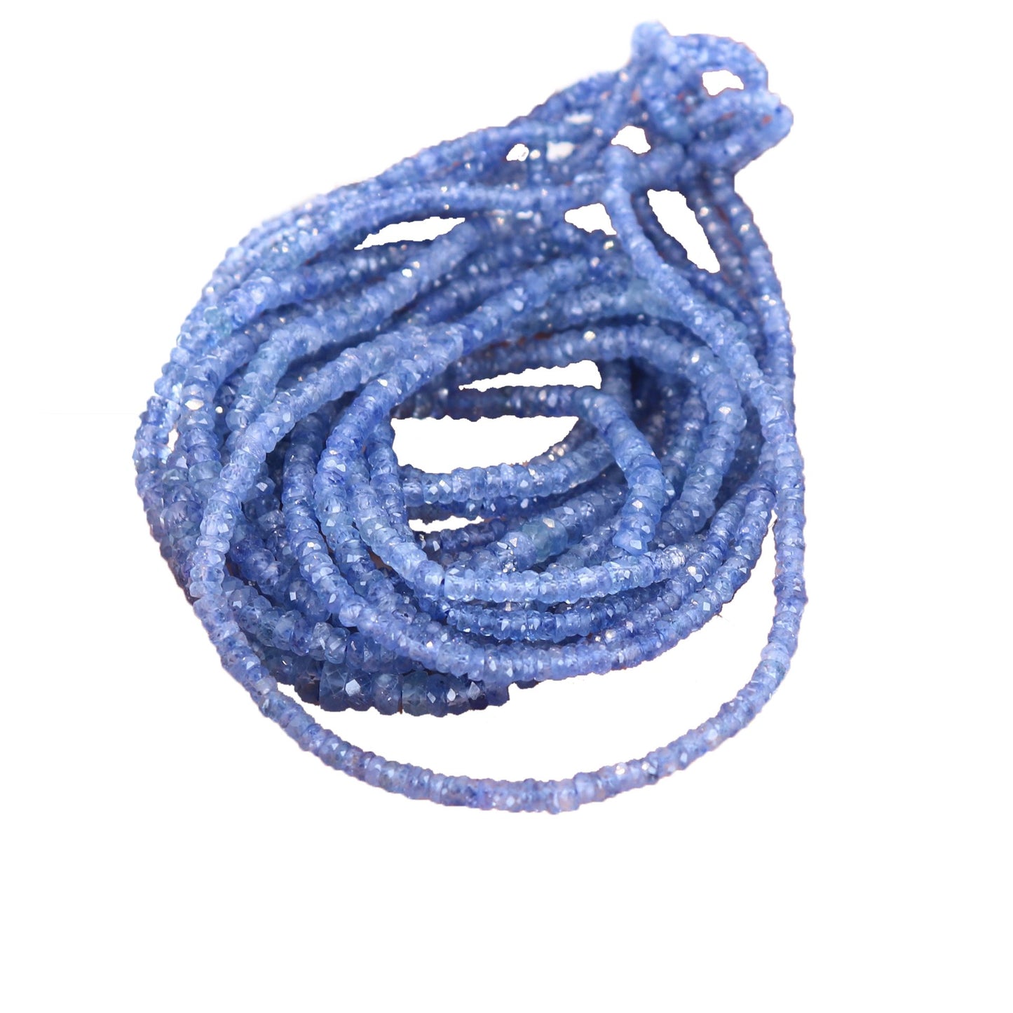 AAA Ceylon Sapphire Beads Faceted Rondelles Blue 18" -NewWorldGems