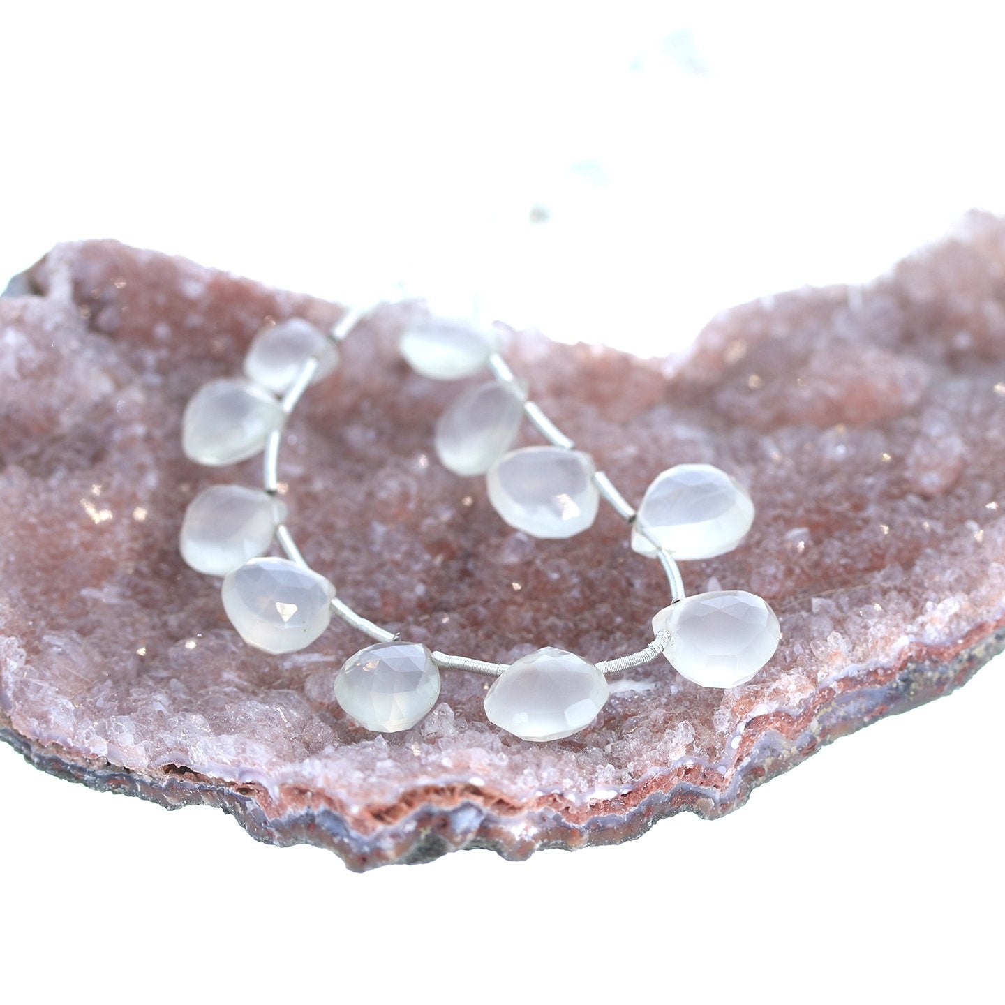 Moonstone Feldspar Briolettes 7-10Mm 7" -NewWorldGems