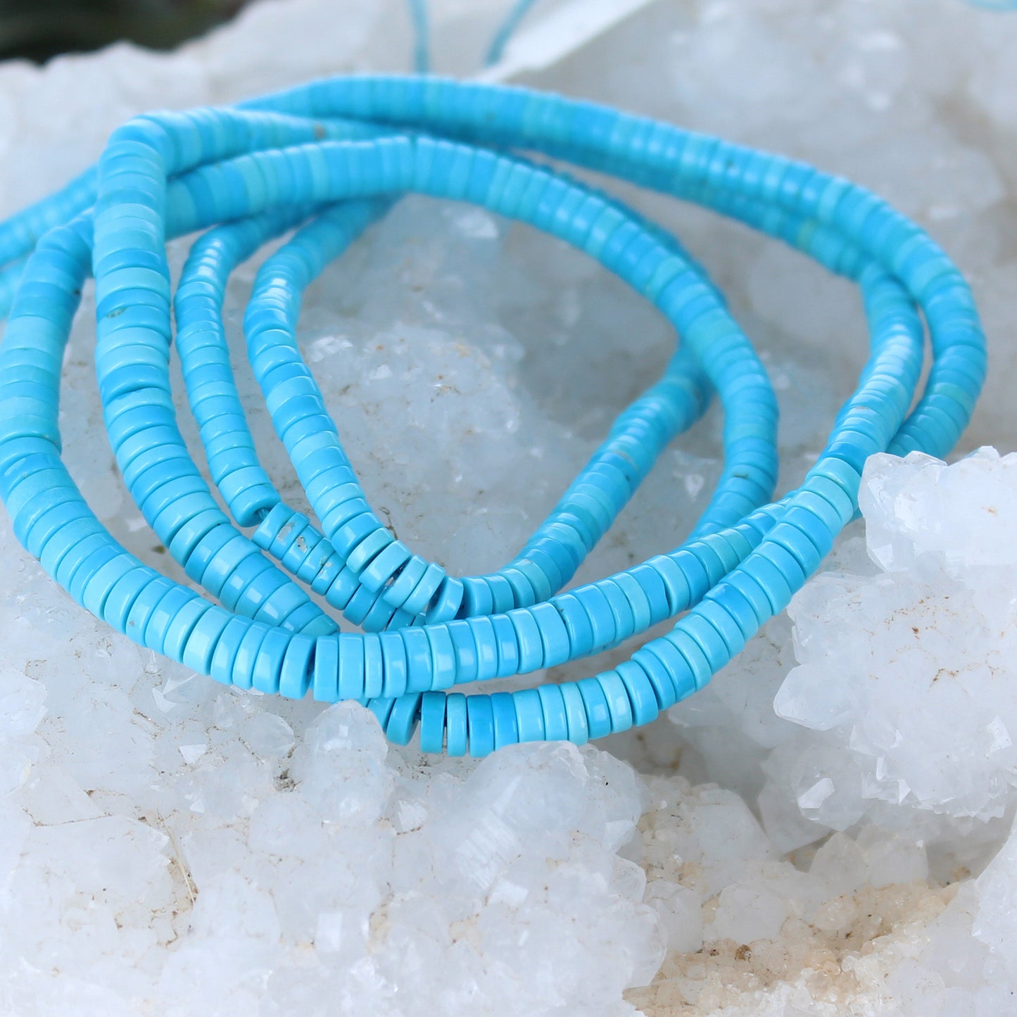 AAA SLEEPING BEAUTY Turquoise Beads Heshi Graduated 3-5mm 19.5" -NewWorldGems