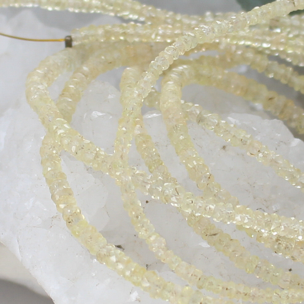 GENUINE SAPPHIRE Beads Faceted Rondelles Champagne 3.5mm -NewWorldGems