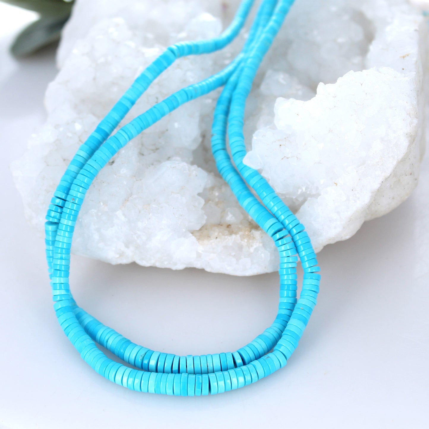 AAA SLEEPING BEAUTY Turquoise Beads Heshi Graduated 3-5mm 19.5" -NewWorldGems