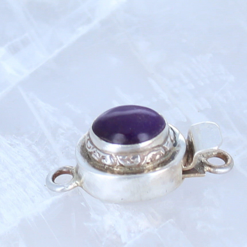 Sugilite Clasp Deep Royal Purple Sterling Eye Shape -NewWorldGems