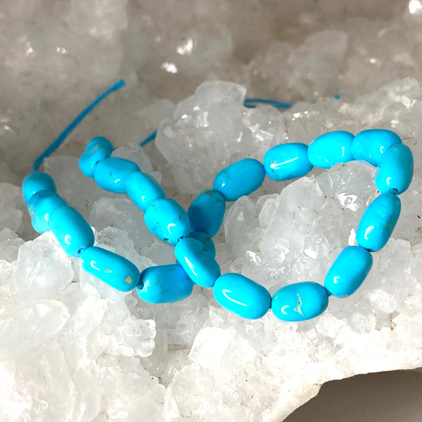 Sleeping Beauty Turquoise Beads Potato Shaped 6-8mm 7" -NewWorldGems