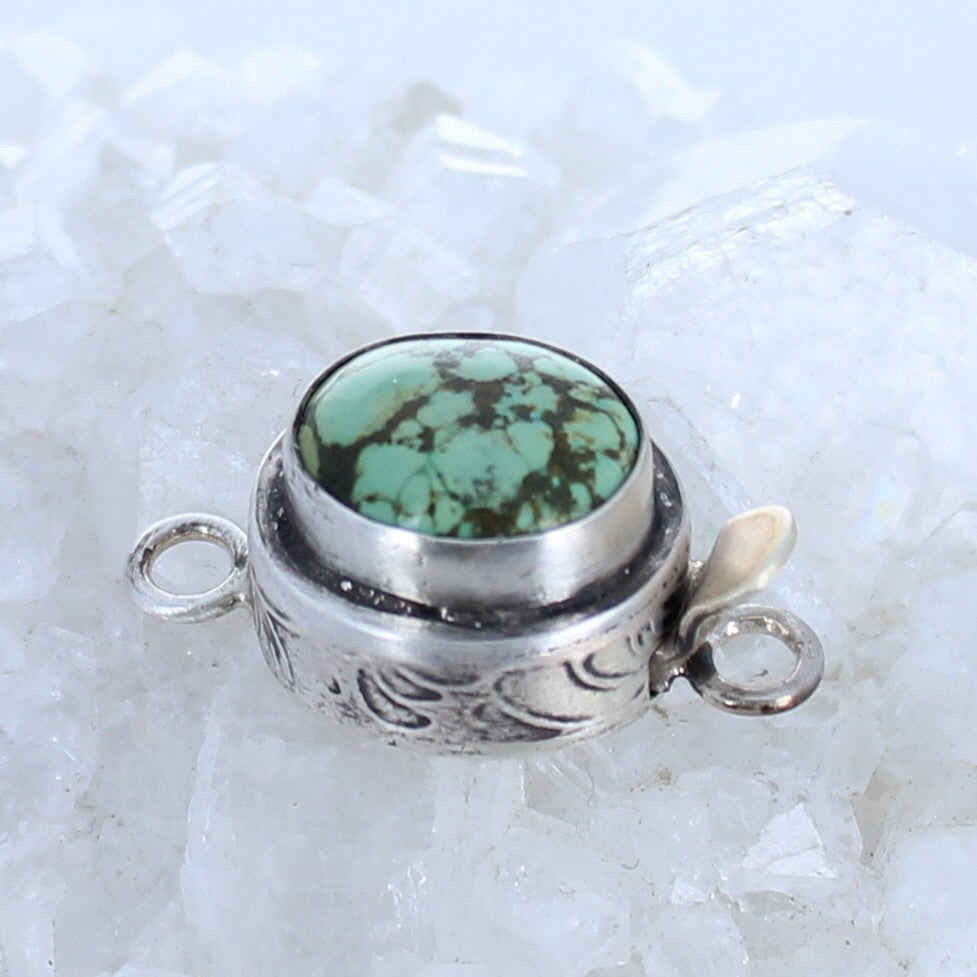 CHINESE TURQUOISE Clasp Oval Shape Sterling Choose Color -NewWorldGems