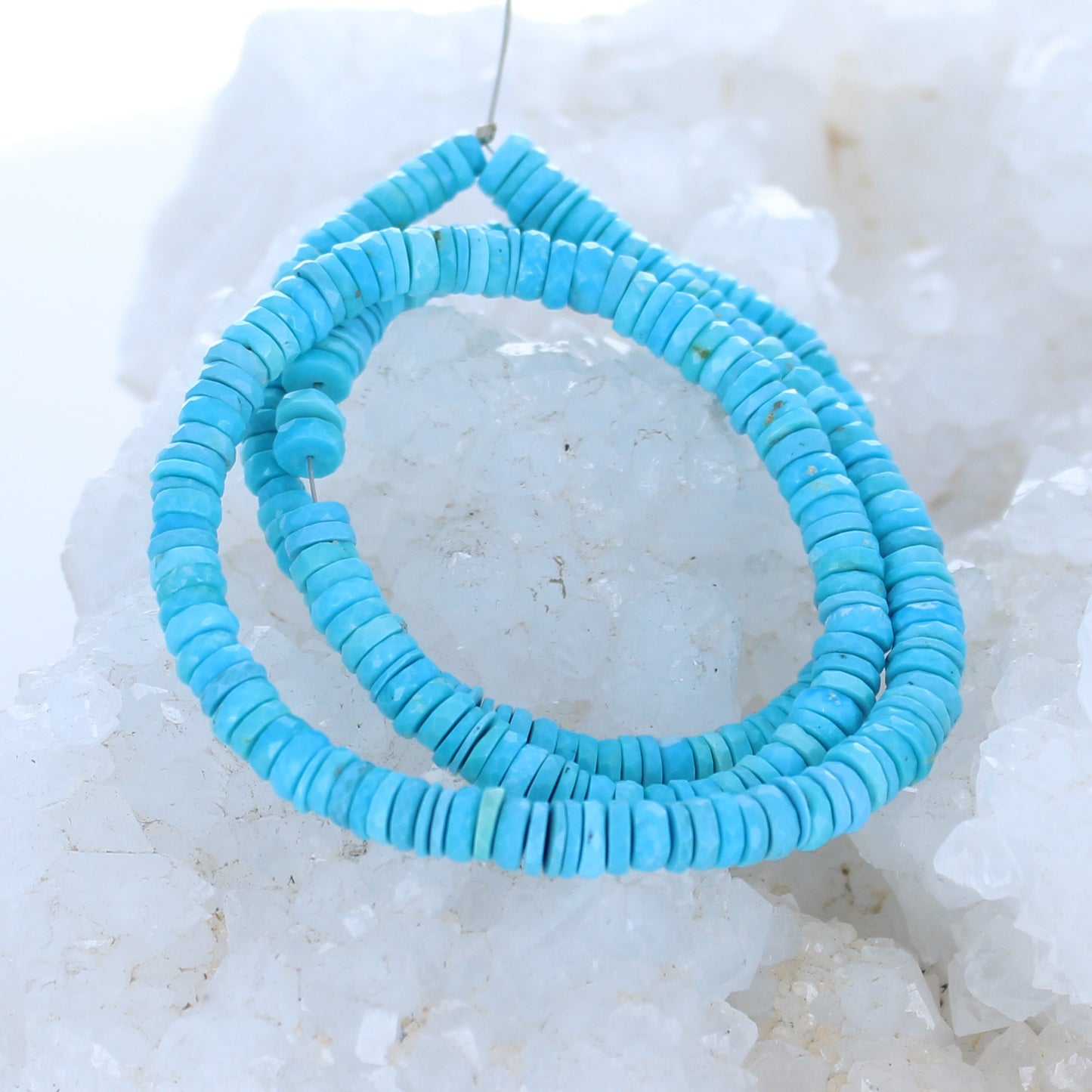 SLEEPING BEAUTY TURQUOISE Beads Faceted Buttons 5-5.5mm -NewWorldGems