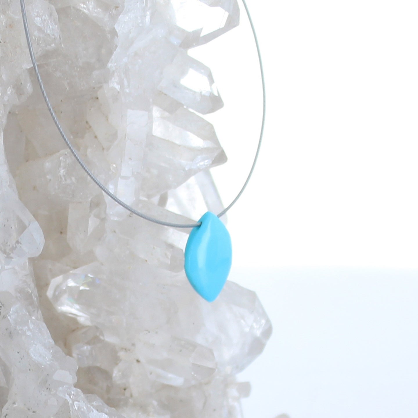 GEM GRADE Sleeping Beauty Turquoise Pendant Component 13x9mm -NewWorldGems