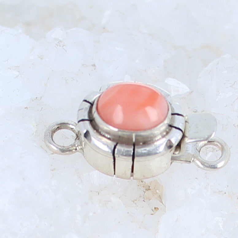 Salmon Coral Clasp Sterling 8X6Mm -NewWorldGems