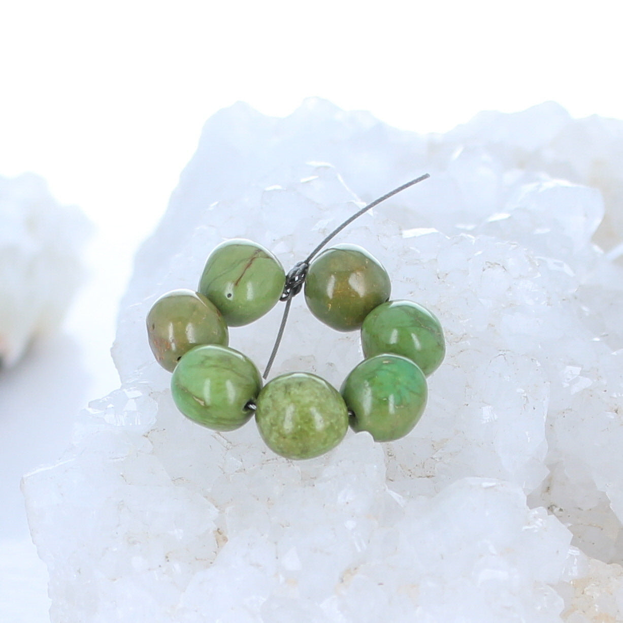 Emerald Valley Turquoise Beads Green 9.5mm 7 Beads -NewWorldGems