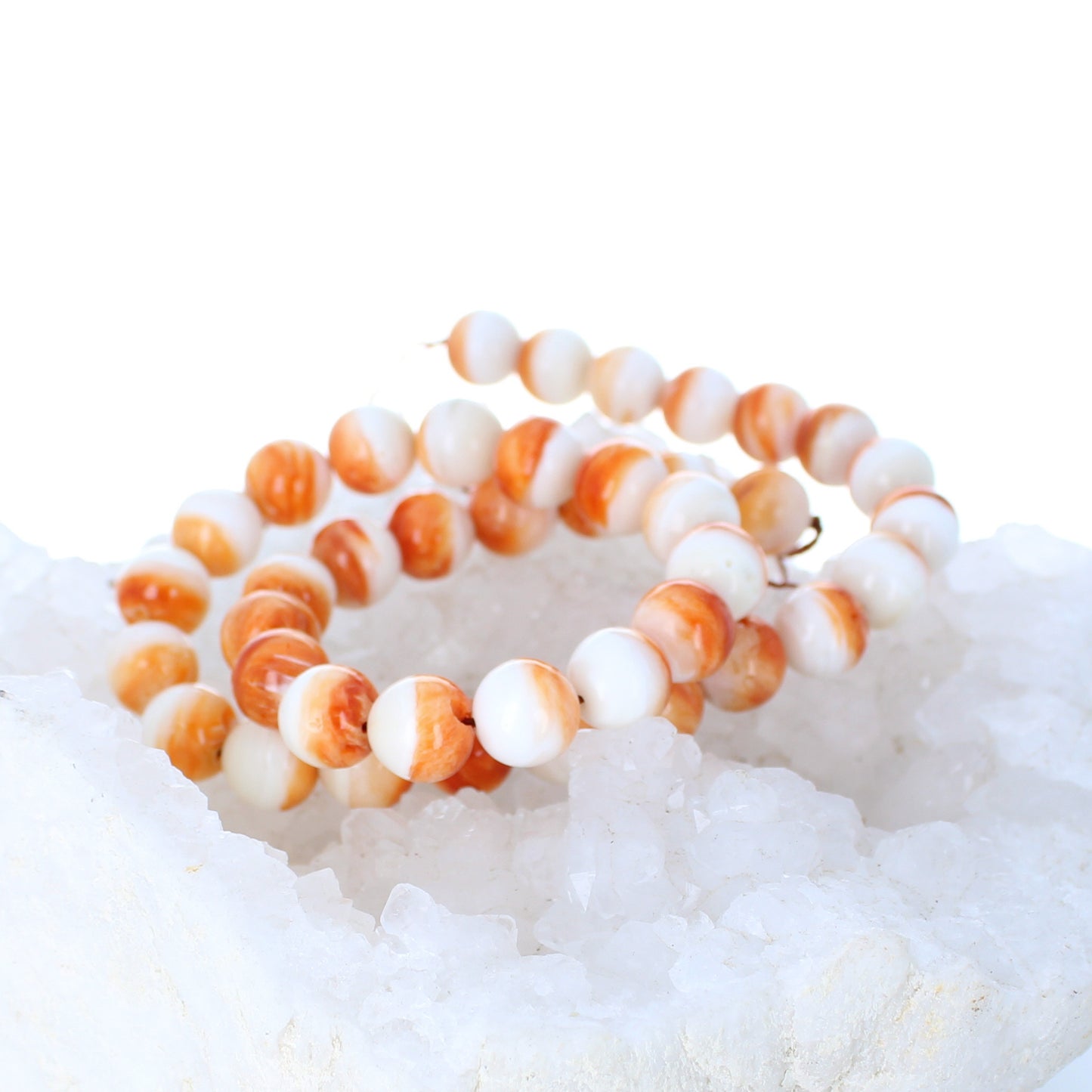 Orange Spiny Oyster Beads Round 10mm 15" -NewWorldGems