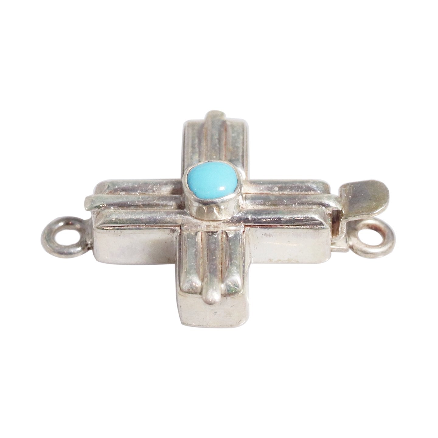 Mexican Turquoise Southwestern Cross Clasp -NewWorldGems