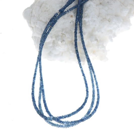 AAA Midnight Blue Sapphire Beads Faceted Rondelles 18" -NewWorldGems