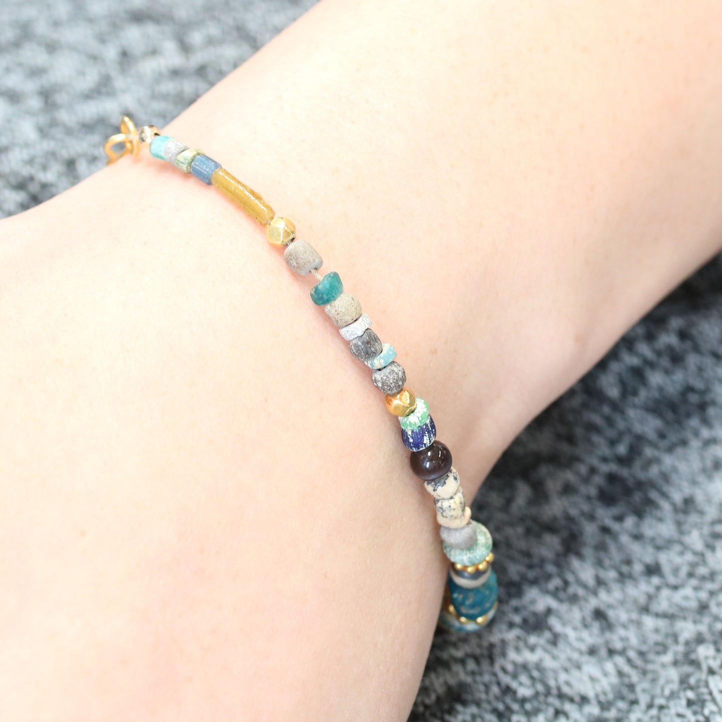 ANCIENT MALI Dig Beads Bracelet 18K Gold -NewWorldGems