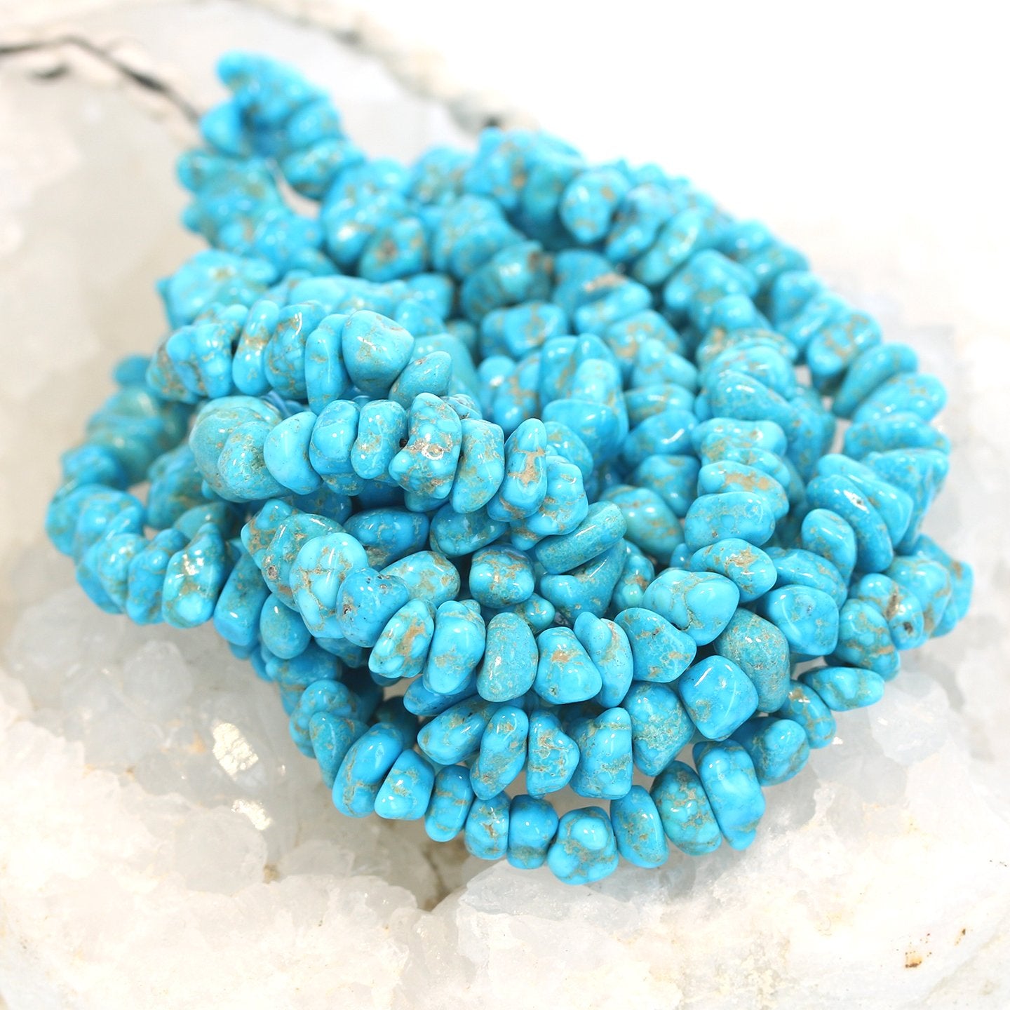 Blue Bird Turquoise Nevada Brilliant Blue Nuggets 7-8Mm -NewWorldGems