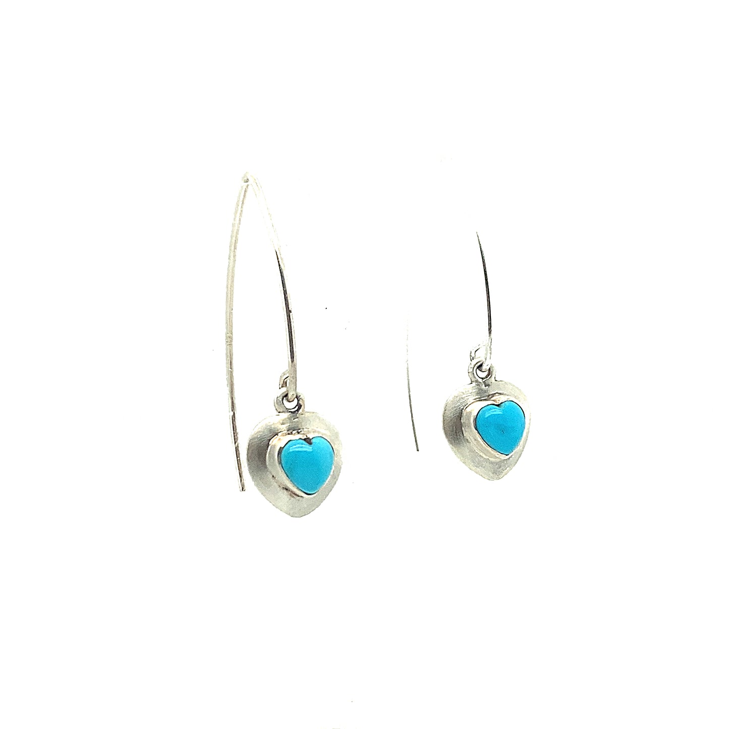 TURQUOISE SLEEPING BEAUTY Hearts Earrings Sky Blue -NewWorldGems