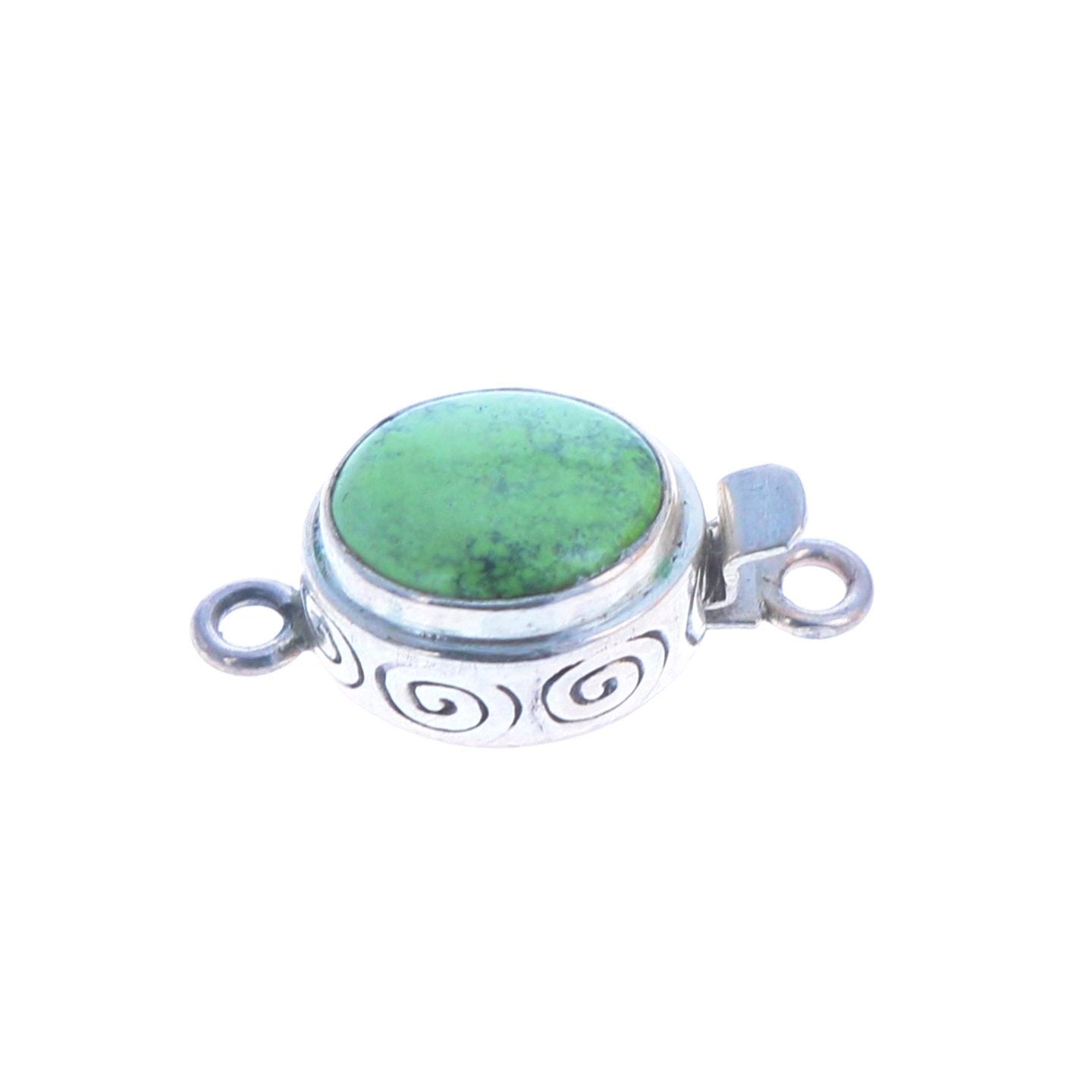 CHINESE TURQUOISE Clasp Oval Shape Sterling Choose Color -NewWorldGems