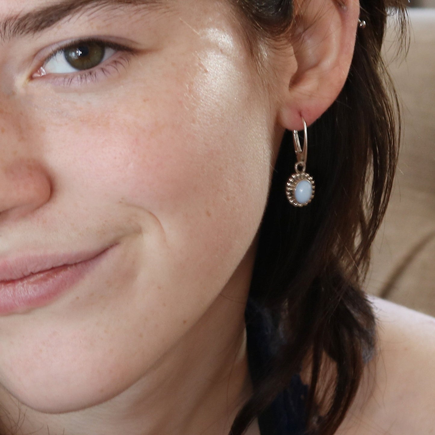 Owyhee Opal Earrings Earrings Leverback -NewWorldGems