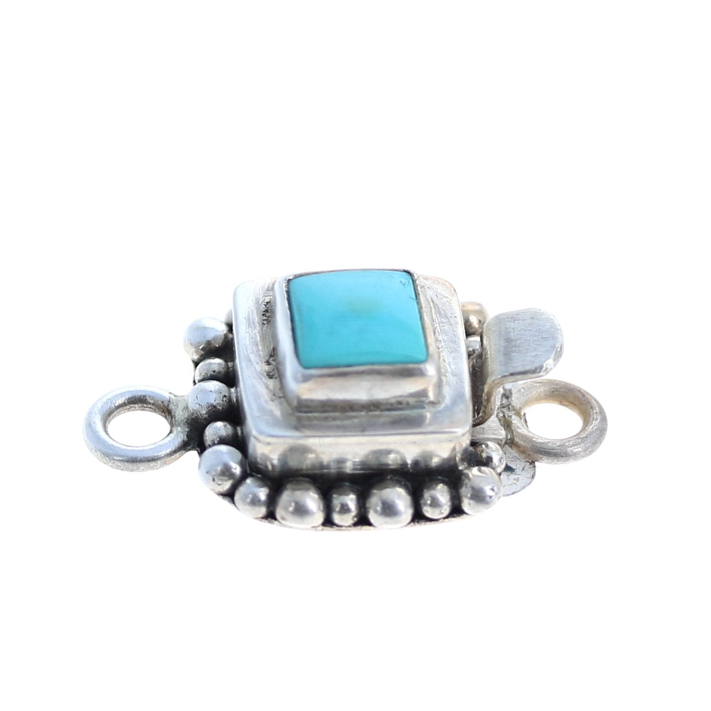 Sleeping Beauty Turquoise Clasp Square 6mm Dot Design -NewWorldGems