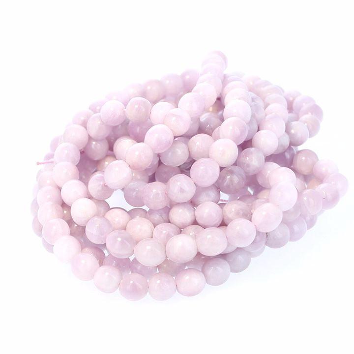 Kunzite Beads Semi Round 9-10Mm Lavender Pink -NewWorldGems