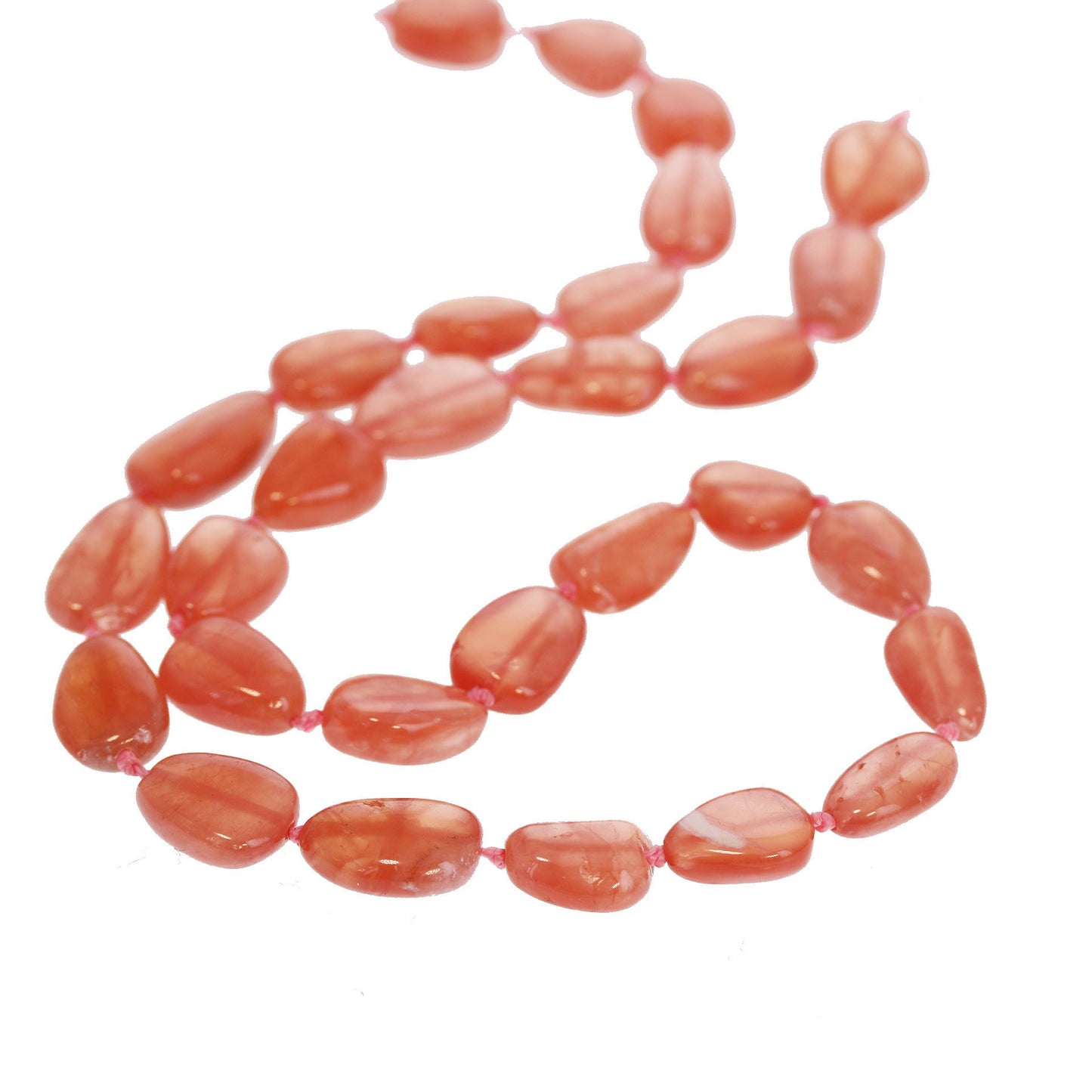 AAA Rhodochrosite Beads Free Forms Knotted 12X9mm -NewWorldGems