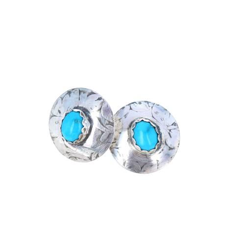 Sonoran Rose Turquoise {Mexican} Southwest Earrings Sterling -NewWorldGems