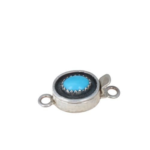 Blue Bird Turquoise Sterling Clasp Southwest Style Oval -NewWorldGems